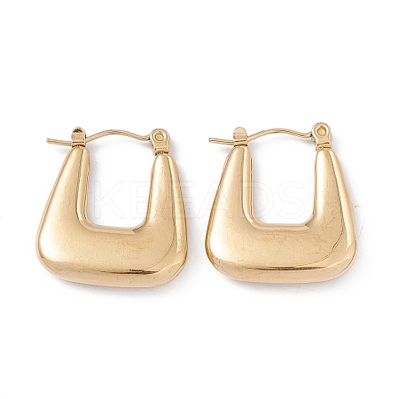 Ion Plating(IP) 304 Stainless Steel Trapezoid Thick Hoop Earrings for Women LS-EJEW-B018-07G-1