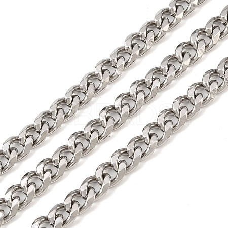 Tarnish Resistant Men's Jewelry Making 201 Stainless Steel Curb Chains CHS-A003B-1.5mm-1