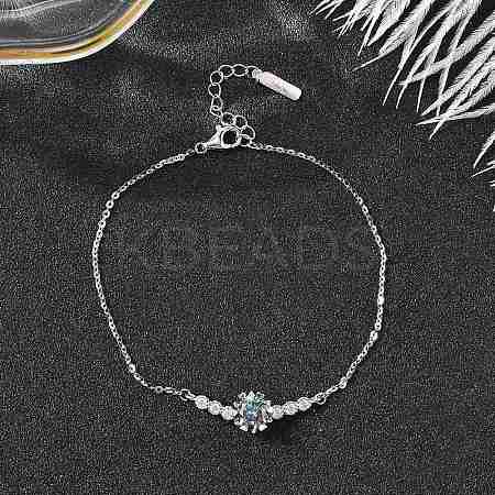 925 Sterling Silver Link Bracelets BJEW-D346-03B-P-1