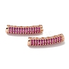 Brass Cubic Zirconia Curved Tube Beads KK-Q019-01B-1