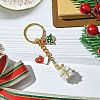 Christmas Woven Glass Keychains KEYC-MZ00017-02-2