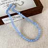 Round Synthetic Stone Beaded Necklaces for Women UZ5669-2-1