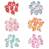 48Pcs 6 Colors Two Tone Transparent Spray Painted Glass Pendants GLAA-NB0001-38-4
