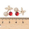 Brass & Glass Micro Pave Cubic Zirconia Pendants KK-S532-07KCG-3