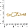 Rectangle Brass Micro Pave Clear Cubic Zirconia Fold Over Clasps KK-Z143-16G-3
