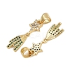 Brass Micro Pave Cubic Zirconia Pendants KK-C132-19G-2