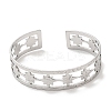 Non-Tarnish 304 Stainless Steel Star Open Cuff Bangles BJEW-L682-026P-1