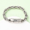 304 Stainless Steel Rope Chain Bracelets for Men Women BJEW-C124-03B-P-2