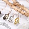 3Pcs 3 Colors Alloy Moon with Star Pendant Decoration HJEW-JM02415-2