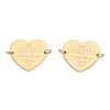 304 Stainless Steel Heart with Word MAMA Connector Charms STAS-P396-03C-G-1