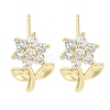 Brass Micro Pave Clear Cubic Zirconia Stud Earrings for Women EJEW-S217-E02-1