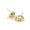 Brass Micro Pave Cubic Zirconia Stud Earring Findings KK-U075-01C-02G-2