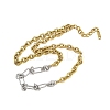 6MM 304 Stainless Steel Mixed Link Chain Necklaces NJEW-L470-01GP-2