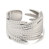 Non-Tarnish 304 Stainless Steel Open Cuff Ring RJEW-C067-12P-2
