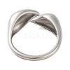 Non-Tarnish 304 Stainless Steel Leaf Open Cuff Rings for Women RJEW-G319-02P-3