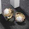 Sunflower Natural Howlite Finger Rings RJEW-B113-03G-06-1