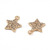 Brass Micro Pave Clear Cubic Zirconia Charms KK-E068-VF270-3