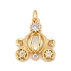 Brass Micro Pave Clear Cubic Zirconia Pendants ZIRC-C030-06G-2