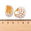 Brass ABC Plastic Imitation Pearl Basket Hoop Earrings EJEW-S270-08G-3