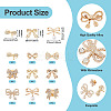 9Pcs 9 Styles Bowknot Shape Alloy Rhinestone Lapel Pin Backs for Backpack Clothes JEWB-TA0001-26-3