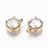Brass Glass Rhinestone Charms X-GLAA-S179-32-RS-2