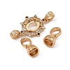 SHEGRACE Flower Brass Micro Pave Clear Cubic Zirconia Fold Over Clasps XGRQ58041-783G-1-2