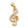 Brass Micro Pave Cubic Zirconia Pendants KK-B059-25G-1