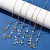 Brass Rolo & Flat Sequin Chains Necklaces for Women NJEW-D302-55-1