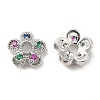 Brass & Cubic Zirconia Bead Caps KK-F860-67P-1