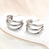 Non-Tarnish 304 Stainless Steel C-shape Stud Earrings EJEW-G298-13A-P-5