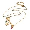 304 Stainless Steel Starfish Shell Shape Pendant Bib Necklaces for Women NJEW-K255-58G-1
