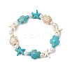 Synthetic Turquoise Beaded Stretch Bracelets for Women BJEW-JB11122-1