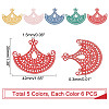 30Pcs 5 Colors 201 Stainless Steel Filigree Joiners Links STAS-DC0008-48-6