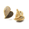 Brass Pave Cubic Zirconia Stud Earrings EJEW-M088-06G-04-2