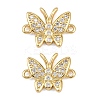 Brass Pave Cubic Zirconia Connector Charms KK-L251-15G-1