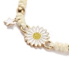 Sunflower Alloy Enamel Charms Braided Bracelets LS-BJEW-A016-01B-2