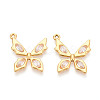 304 Stainless Steel Pave Cubic Zirconia Pendants STAS-T064-86G-06-1