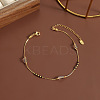 304 Stainless Steel with Glass Column Bead Anklets FS-WGCFE90-01-1