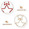 6 Pairs 6 Colors Alloy Hollow Star Dangle Stud Earrings with Rhinestone for Women EJEW-FI0001-87-3
