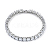 Rack Plating Brass Micro Pave Cubic Zirconia Chain Bracelets BJEW-P341-06A-P-1