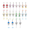 20Pcs 10 Colors Angel ABS Plastic Pearl & Acrylic & Alloy Pendant Decorations HJEW-PH02228-6