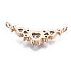 Brass Micro Pave Clear Cubic Zirconia Pendants Links X-KK-S359-162-RS-2