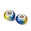 Two Tone Opaque Resin Rondelle European Beads RESI-Z046-02J-2