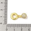 Rack Plating Brass Micro Pave Clear Cubic Zirconia European Dangle Charms KK-S380-25G-3