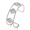 Non-Tarnish 304 Stainless Steel Wide Textured Open Cuff Bangles BJEW-Q348-05P-13-1