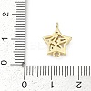 Brass Clear Cubic Zirconia Connector Charms KK-Z094-03G-02-3