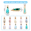 50Pcs 10 Colors Faceted Glass Charms GLAA-HS0001-08-2