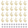 DICOSMETIC 50Pcs Rack Plating Alloy Leaf Stud Earring Findings FIND-DC0003-47-1