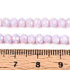 Anti-Tarnish Electroplate Rondelle Glass Beads Strands X-EGLA-T021-4mm-17-02-4
