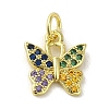 Real 18K Gold Plated Brass Pave Cubic Zirconia Pendants KK-M283-11G-02-1